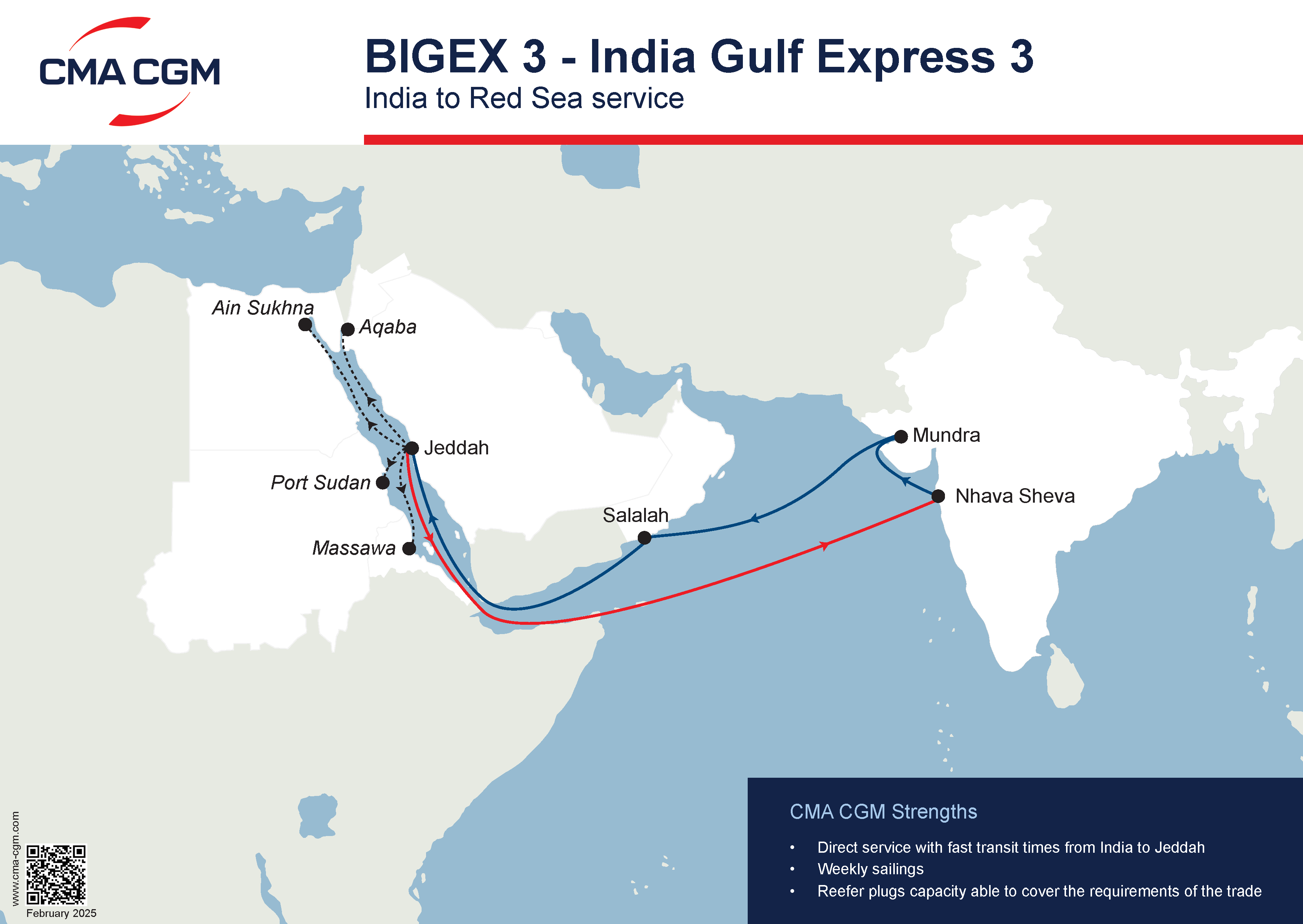 CMA CGM Announces New Route Passing Through Red Sea