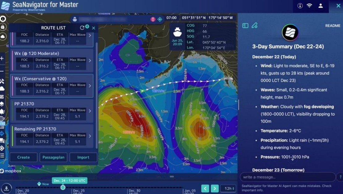 Weathernews Launches AI Voyage Support Tool for Ship Captains