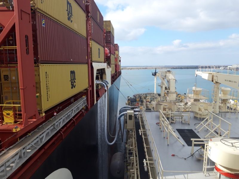 Giant Boxship LNG Bunkering Operation for TotalEnergies at Marseilles-Fos