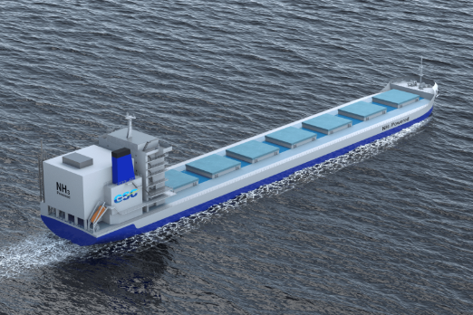 ClassNK Approves Ammonia-Fuelled Bulker with New Large Tank Design