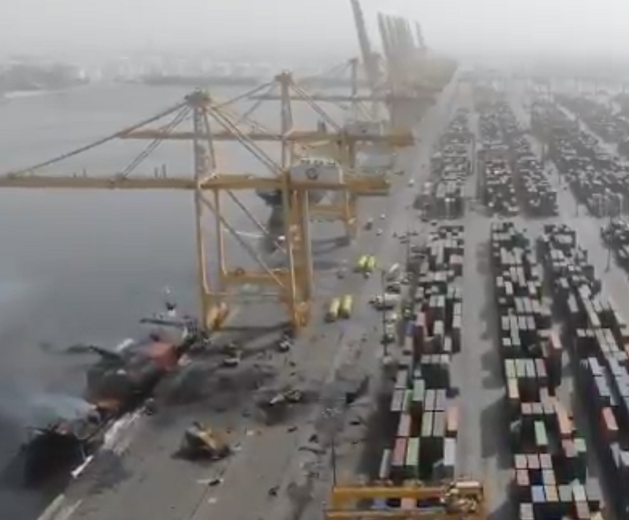 Fire Reported on Container Ship at Jebel Ali