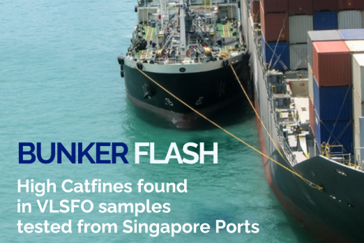 Elevated Catfines Detected in Some VLSFO Samples in Singapore: Maritec