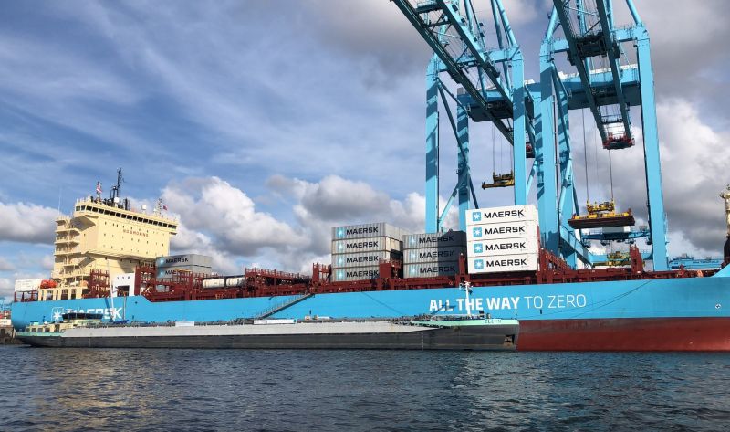 Maersk Vessel Takes on Green Methanol at Rotterdam