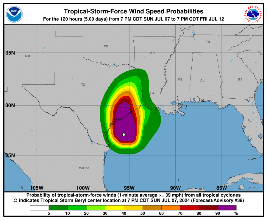 Hurricane Beryl Expected to Make Landfall in Texas Within Next Two Hours