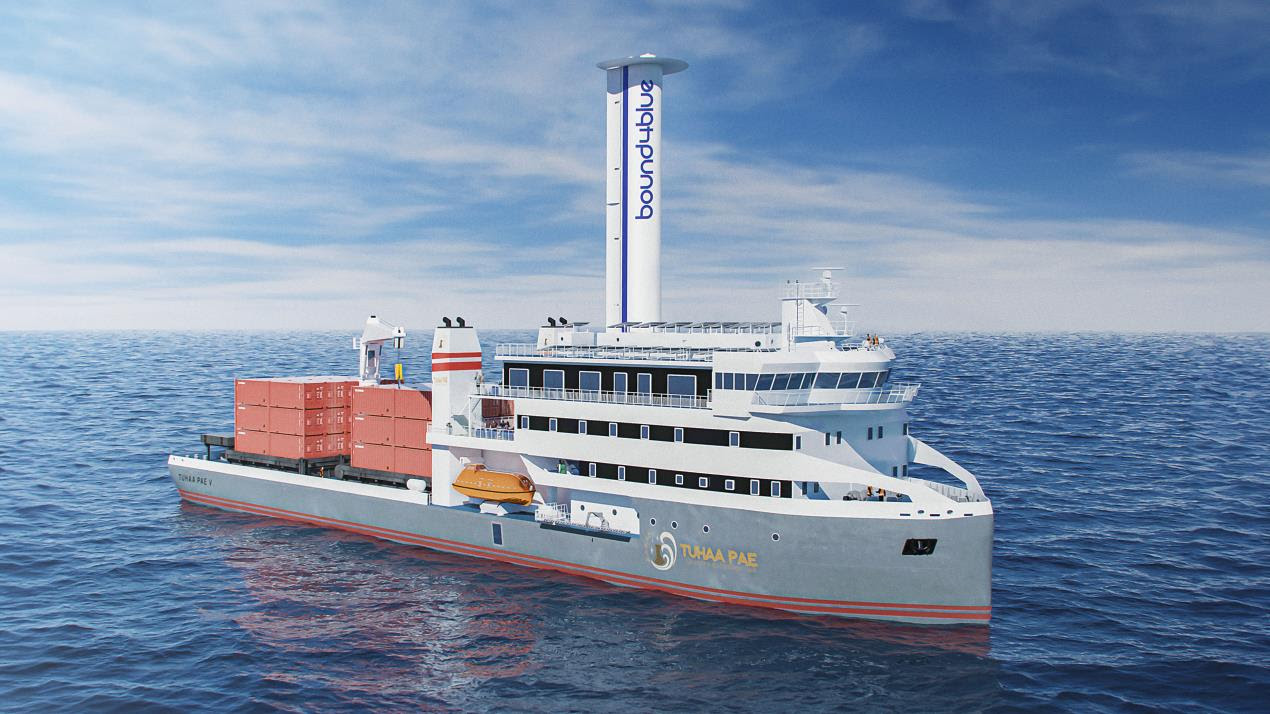 Mixed Cargo Vessel Plans for 10% Energy Use Cut With Wind Propulsion System