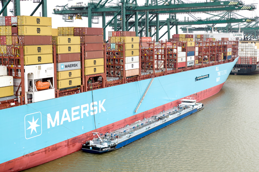Maersk Boxship Takes on Green Methanol and Biodiesel at Port of Antwerp-Bruges