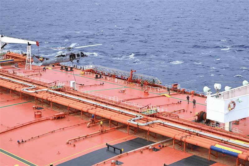 US Forces Board Tanker in Indian Ocean