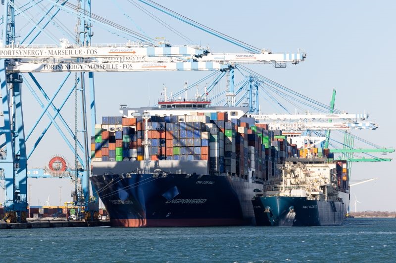TotalEnergies Bunkers Gas-Powered CMA CGM Boxship at Marseilles Fos