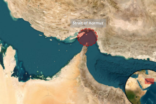 Cargo Ship on Fire After Being Hit in Strait of Hormuz