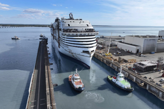 MSC Cruises' New LNG-Fuelled Ship Floats Out in France
