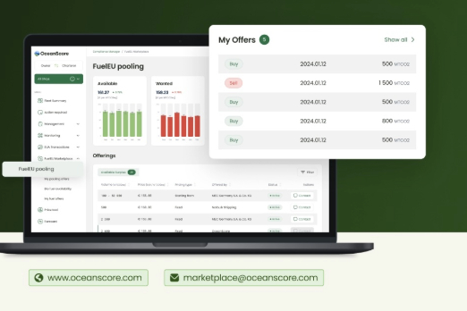 OceanScore Sees FuelEU Surplus Compliance Pricing at Around €217/mtCO2e
