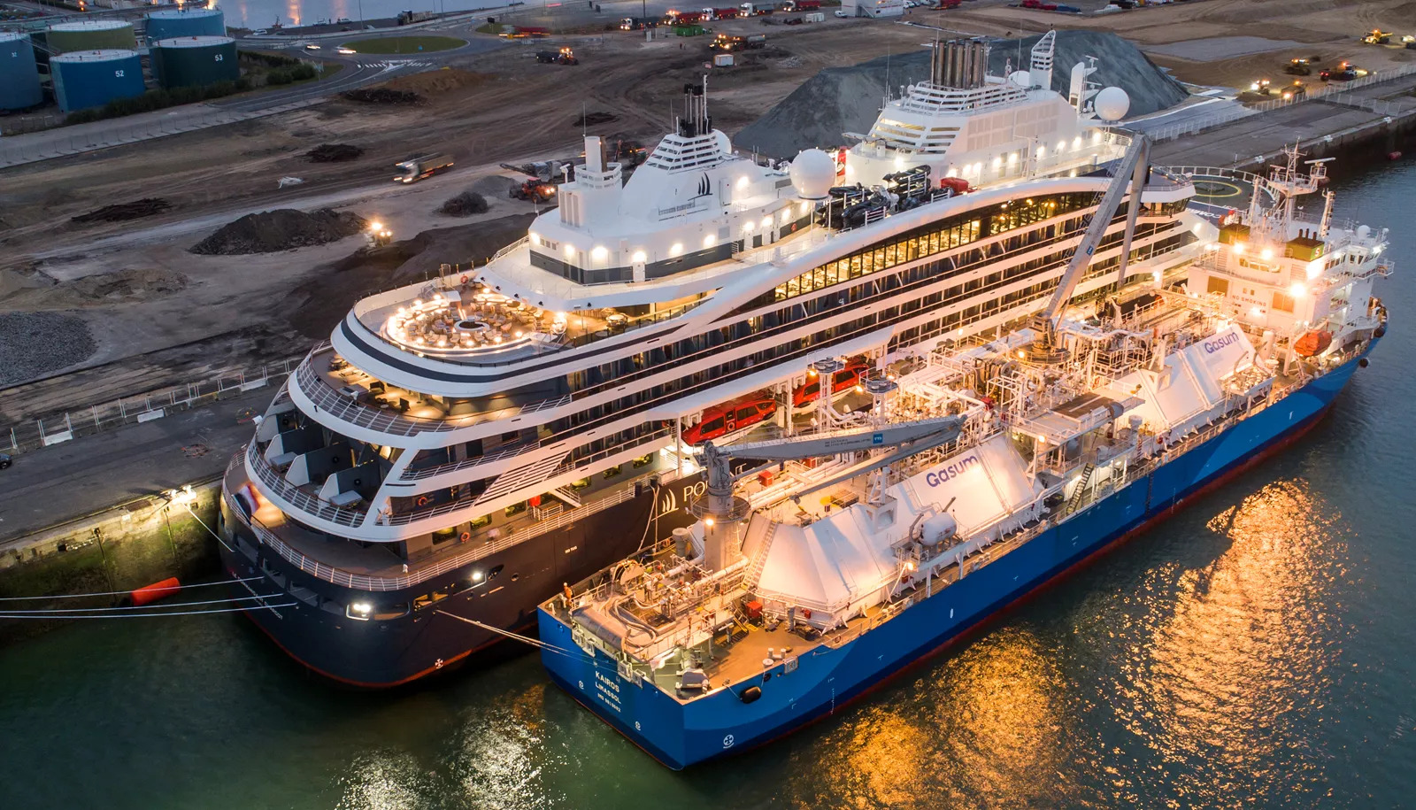 French Cruise Ship Bunkers LNG at Le Havre