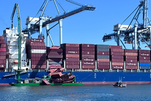 67 Containers Fall from Cargo Ship at Port of Long Beach