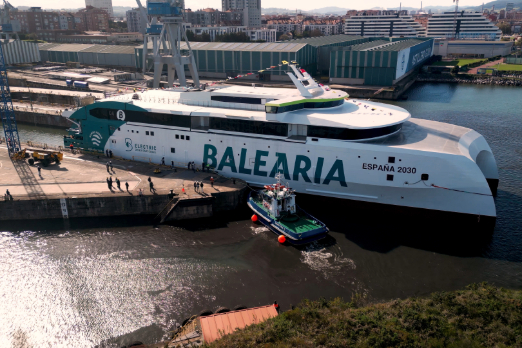 Balearia Floats Out First Electric Fast Ferry