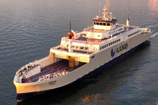 Molslinjen New Electric Ferry Departs for Denmark